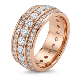 14K Rose Gold Multi Stone Ring : 2.00 cttw Diamonds