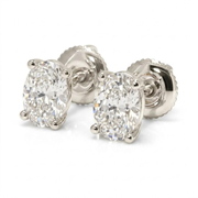 14K White Gold Basket 1.40cttw Diamond Earrings