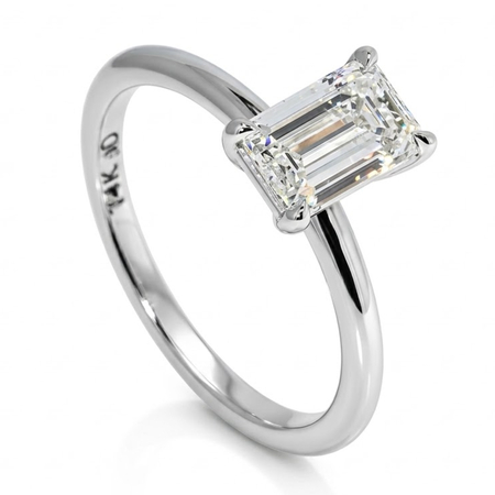 14K White Gold Solitaire Ring : 1.00 ct Diamond