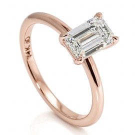 14K Rose Gold Solitaire Ring : 1.00 ct Diamond