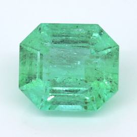 1.64 ct Emerald Cut Natural Emerald : Light Green