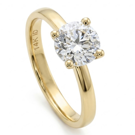 14K Yellow Gold Solitaire Ring : 1.20 ct Diamond