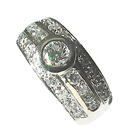 18K White Gold Multi Stone Ring : 1.00 cttw Diamonds