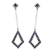 18K White Gold 4/5cttw Sapphire Drop Earrings