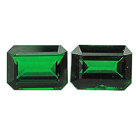2.50 cttw Pair of Emerald Cut Tsavorites : Fine Olive Green
