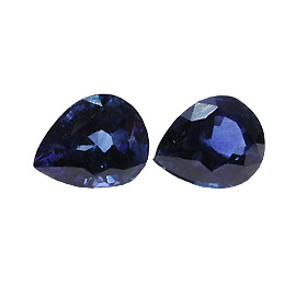 2.72 cttw Navy Blue Pair of Pear Shape Natural Sapphires