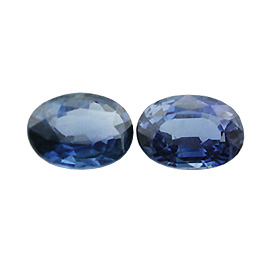 2.36 cttw Pair of Oval Sapphires : Medium Royal Blue