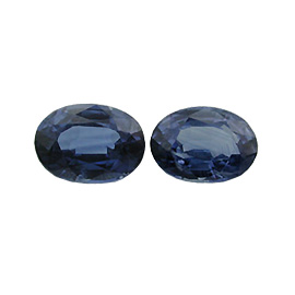 2.30 cttw Pair of Oval Sapphires : Deep Royal Blue