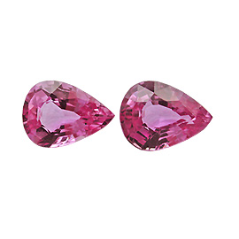 2.61 cttw Pair of Pear Shape Sapphires : Fine Pink