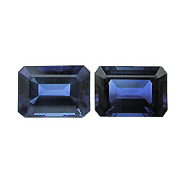 2.57 cttw Pair of Emerald Cut Sapphires : Medium Royal Blue
