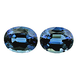 4.80 cttw Pair of Oval Sapphires : Fine Navy Blue