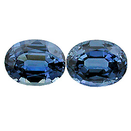 3.50 cttw Pair of Oval Sapphires : Fine Navy Blue