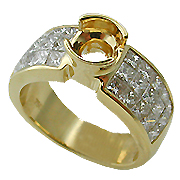 18K Yellow Gold 1.30cttw Diamond Setting