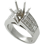 18K White Gold Multi Stone Setting : 2.20 cttw Diamonds