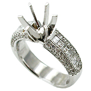 18K White Gold Multi Stone Setting : 1.00 cttw Diamonds