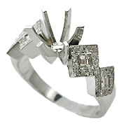 18K White Gold Multi Stone Setting : 0.60 cttw Diamonds