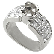 18K White Gold 1.30cttw Diamond Setting