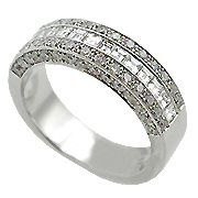 18K White Gold Band : 1.33 cttw Diamonds