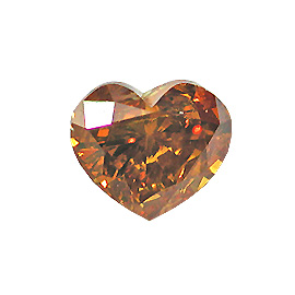 0.62 ct Heart Shape Diamond : Fancy Deep Orange / I1