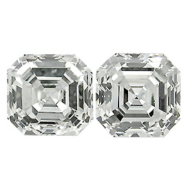 2.00 cttw Pair of Asscher Cut Natural Diamonds : E / SI1