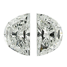 1.09 cttw Pair of Half Moon Natural Diamonds : G / SI1