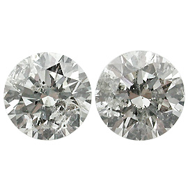 4.04 cttw Pair of Round Diamonds : G / I1