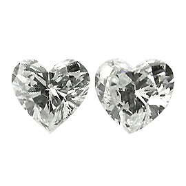 1.64 cttw Pair of Heart Shape Diamonds : H / SI1