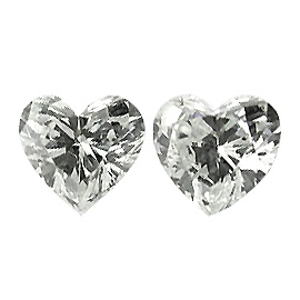 1.64 cttw Pair of Heart Shape Natural Diamonds : H / SI1