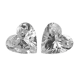2.24 cttw Pair of Heart Shape Diamonds : E / SI1