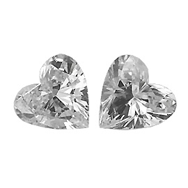 2.24 cttw Pair of Heart Shape Natural Diamonds : E / SI1