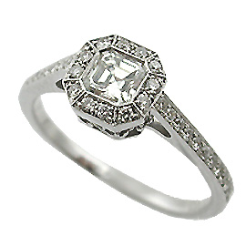 18K White Gold Multi Stone Ring : 0.57 cttw Diamonds