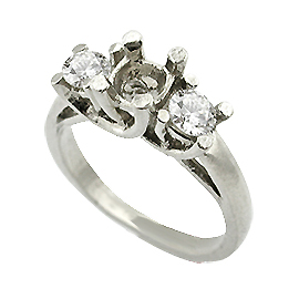 Platinum Three Stone Setting : 0.50 cttw Diamonds