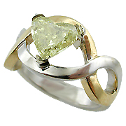 18K Two Tone 1.49ct Fancy Diamond Ring