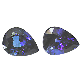 6.45 cttw Pair of Pear Shape Sapphires : Deep Royal Blue