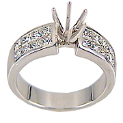 18K White Gold Semi-mount Setting : 1.15 cttw Diamonds