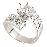 18K White Gold 1.35cttw Diamond Setting