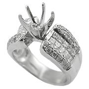 18K White Gold 1.30cttw Diamond Setting