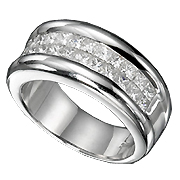 18K White Gold Band : 1.44 cttw Diamonds