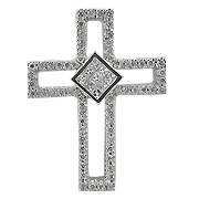 18K White Gold 3/4cttw Diamond Pendant