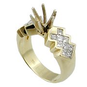 18K Yellow Gold Multi Stone Setting : 1.00 cttw Diamonds