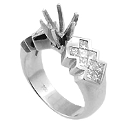 18K White Gold Multi Stone Setting : 1.00 cttw Diamonds