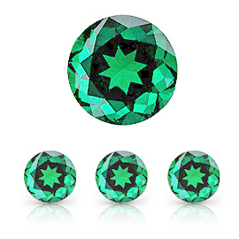 0.25 ct Round Emerald : Fine Green