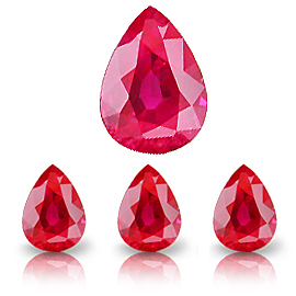 1.00 ct Fine Red Pear Shape Natural Ruby