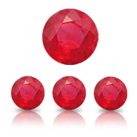 0.02 ct Round Ruby : Rich Pigeon Blood Red