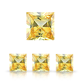 0.10 ct Princess Cut Sapphire : Fine Yellow