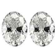2.08 cttw Pair of Oval Natural Diamonds : J / I1