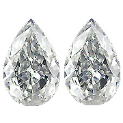 2.01 cttw Pair of Pear Shape Diamonds : J / VS2