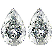 2.01 cttw Pair of Pear Shape Natural Diamonds : J / VS2