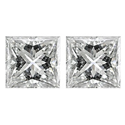 1.46 cttw Pair of Princess Cut Natural Diamonds : G / VS2