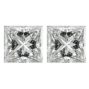 2.03 cttw Pair of Princess Cut Diamonds : G / SI1